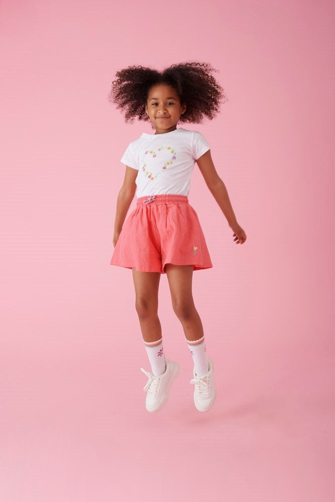 T - shirt flower heart Wit - Picknick Perfect