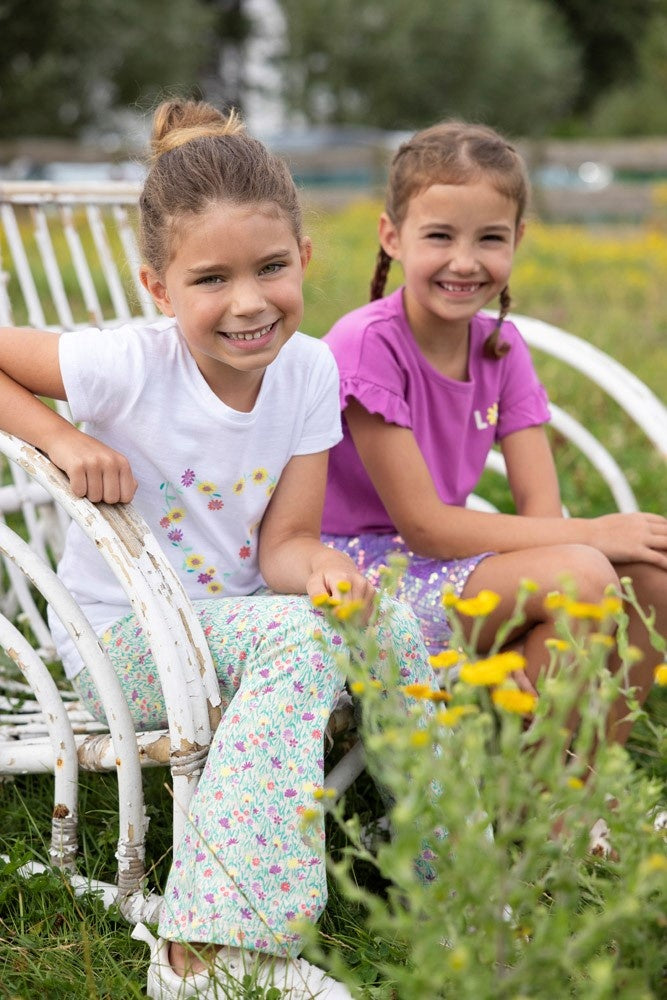 T - shirt flower heart Wit - Picknick Perfect