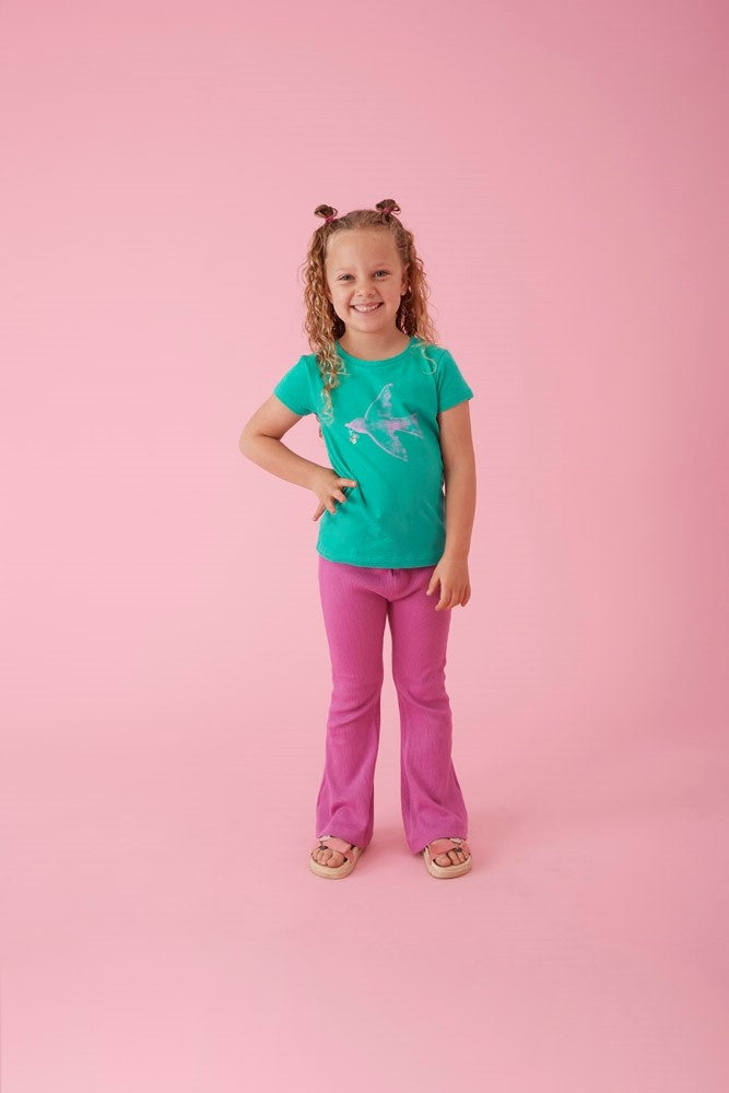 Flared broek rib Paars - Picknick Perfect