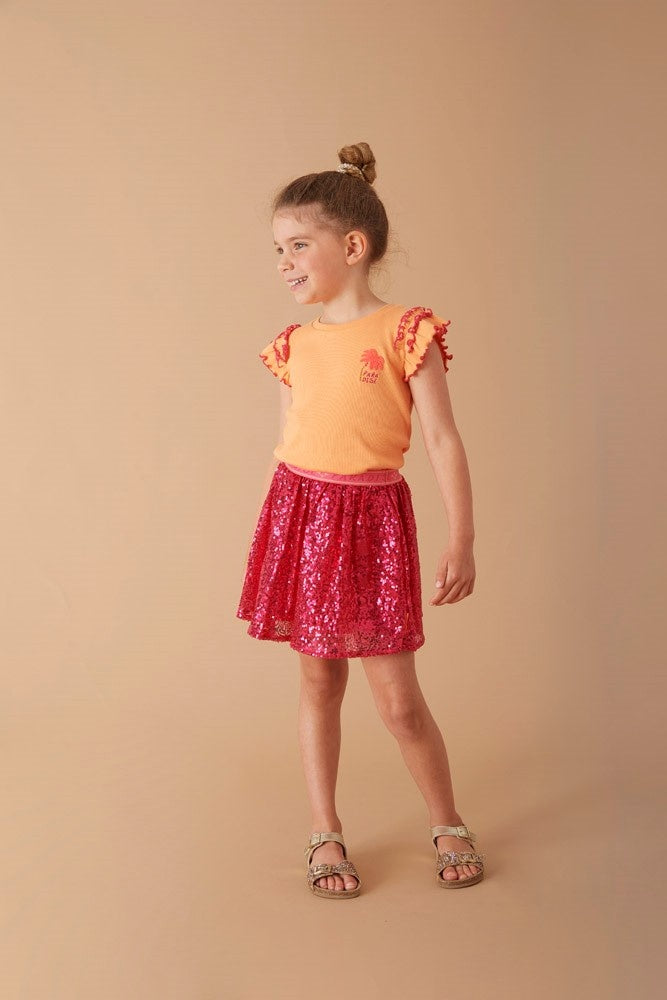 T - shirt ruches Oranje - Samba Shake