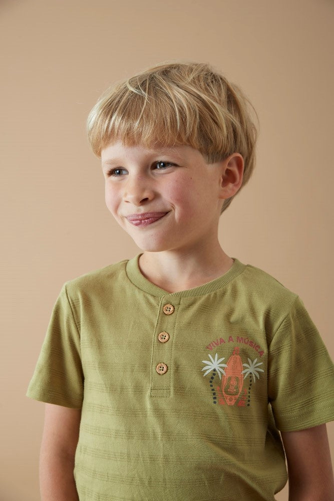 T - shirt met knopen Groen - Happy Rio