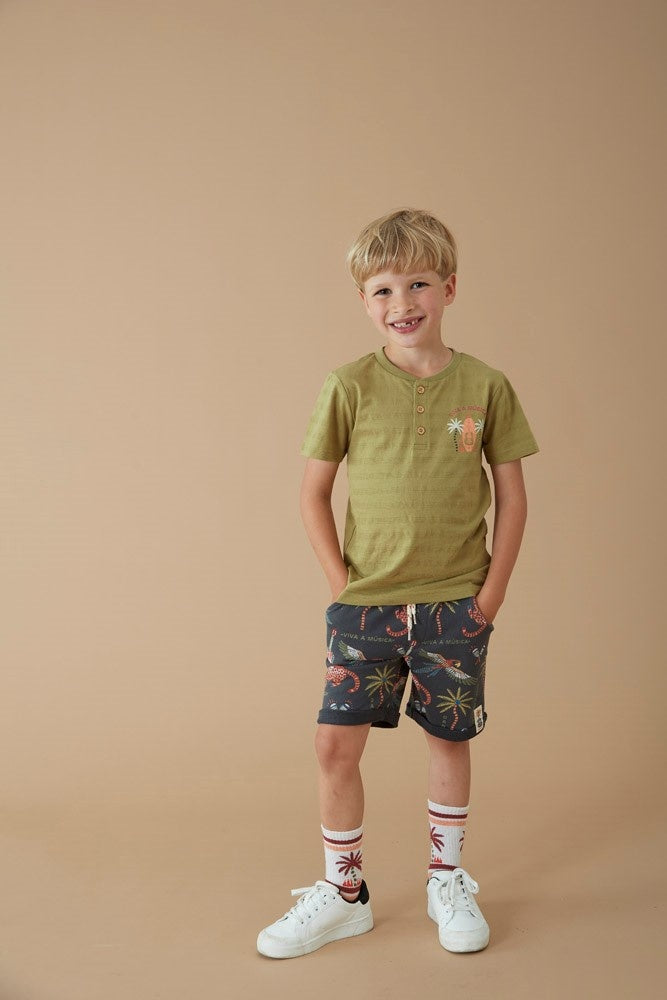 T - shirt met knopen Groen - Happy Rio