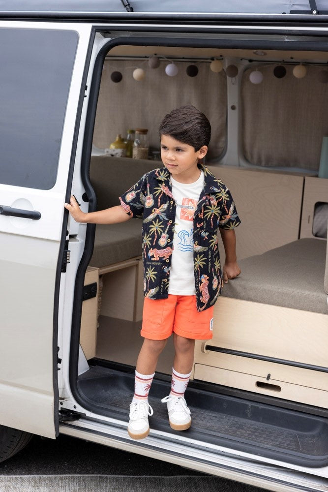 Overhemd k/m Antraciet - Happy Rio