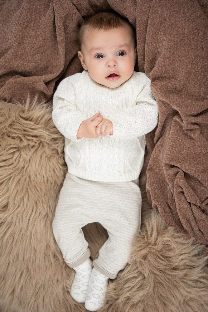 Broek streep Taupe melange - The Neutrals