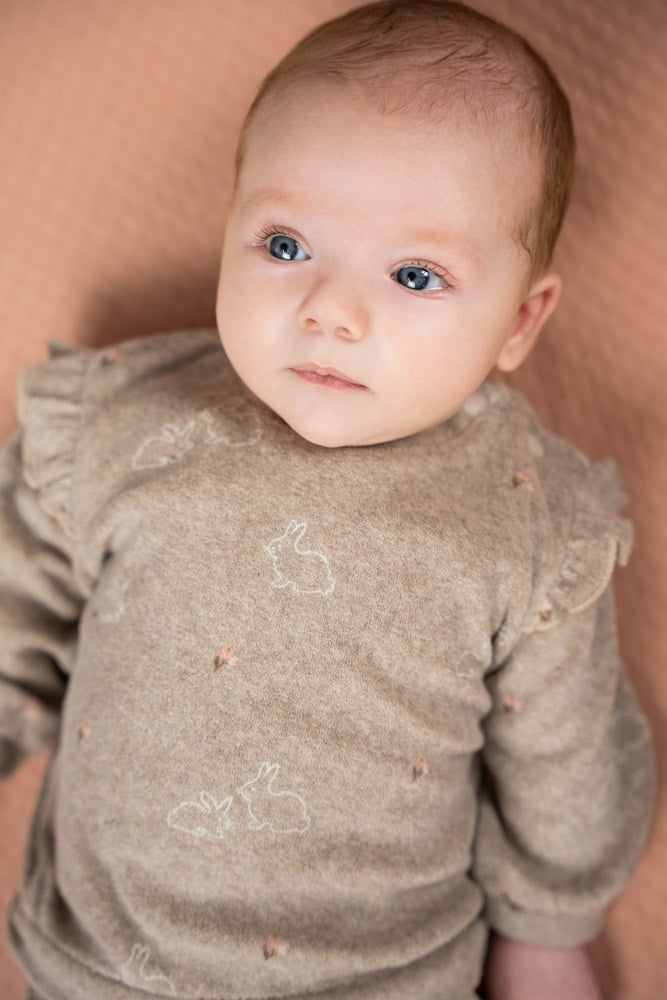 Broek badstof Taupe melange - Little Rosebud