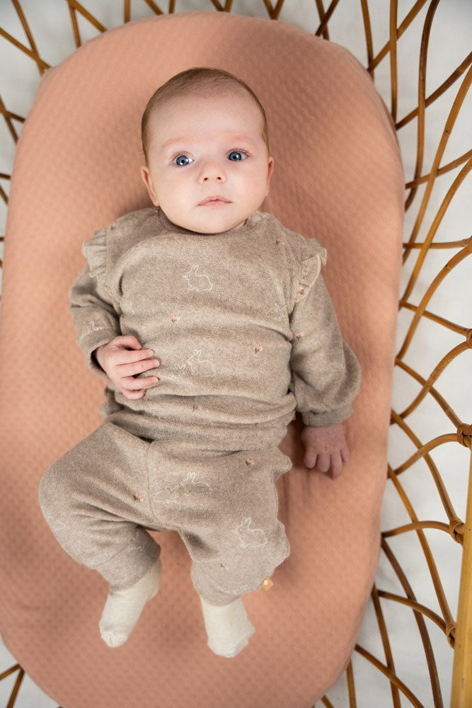 Broek badstof Taupe melange - Little Rosebud