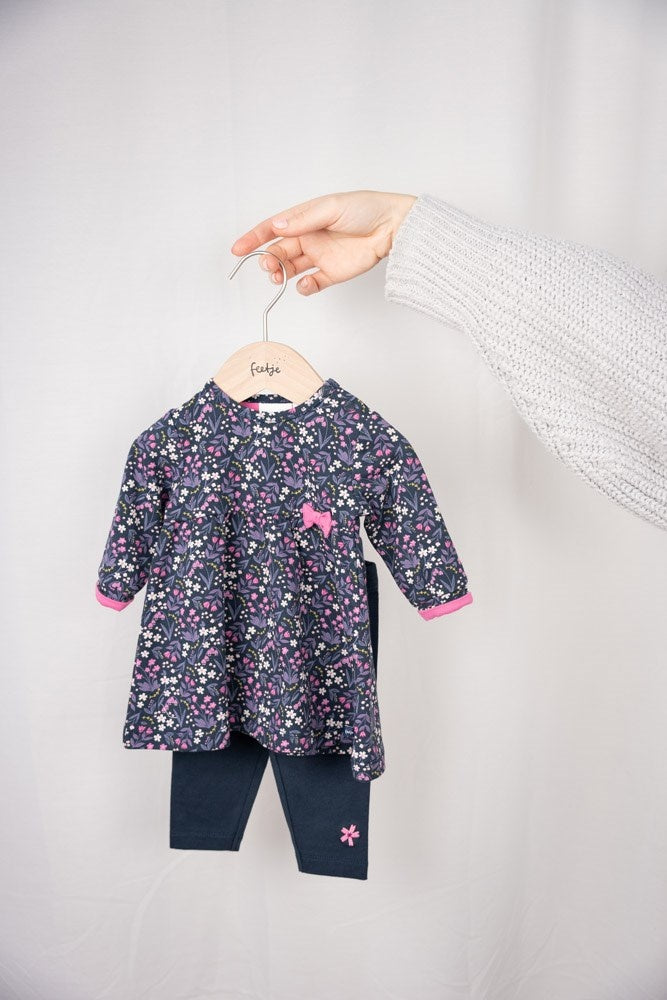 Kleid Marine - Mitternachtsblumen