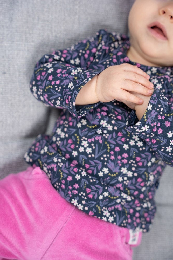 Broek velours Roze - Midnight Flowers