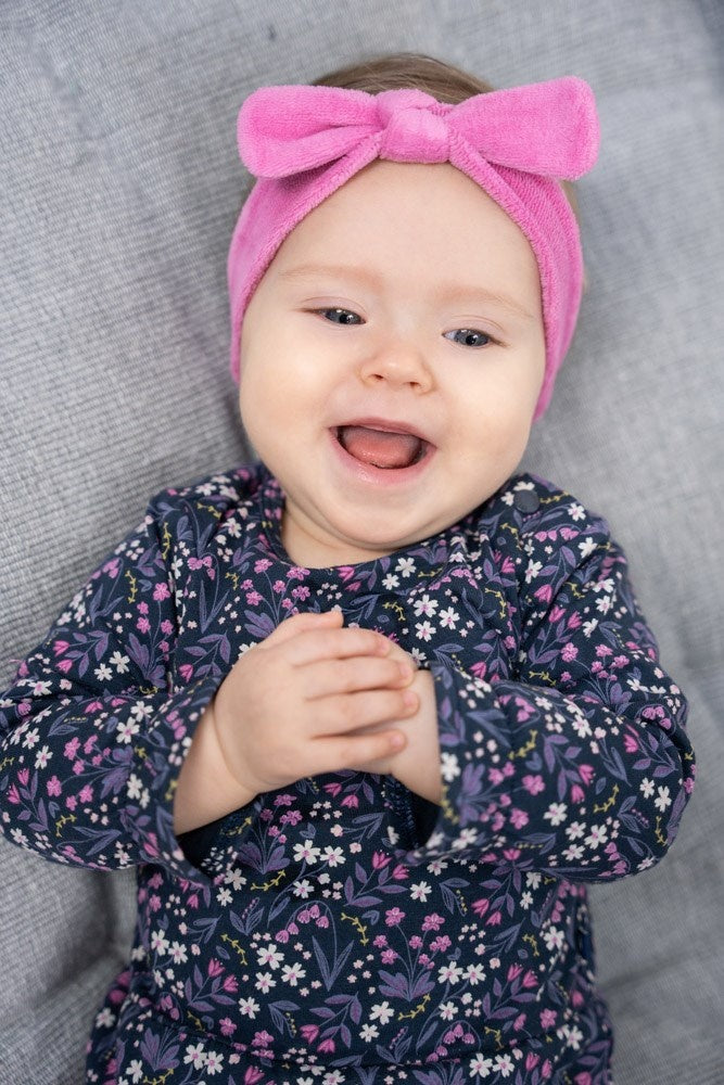 Haarband velours Roze - Midnight Flowers