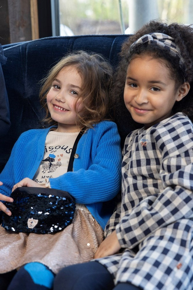 Geruite haarband Marine - Amour Toujours