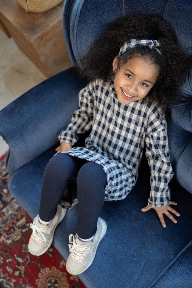 Geruite haarband Marine - Amour Toujours