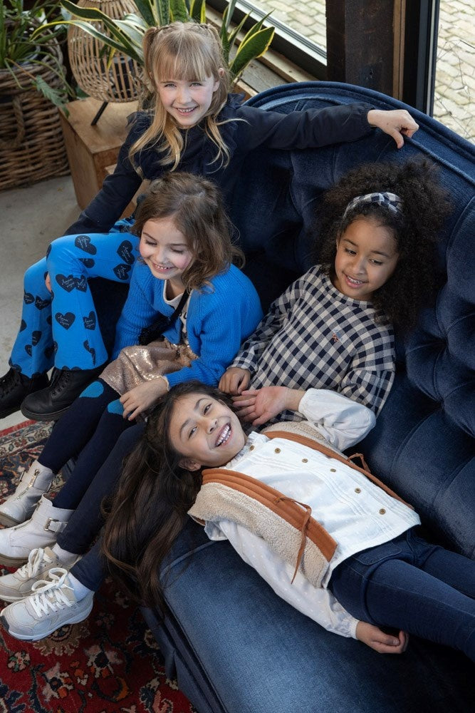 Geruite haarband Marine - Amour Toujours