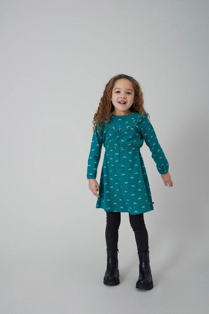 Jurk ruches Teal - Girls Club