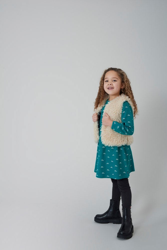 Jurk ruches Teal - Girls Club