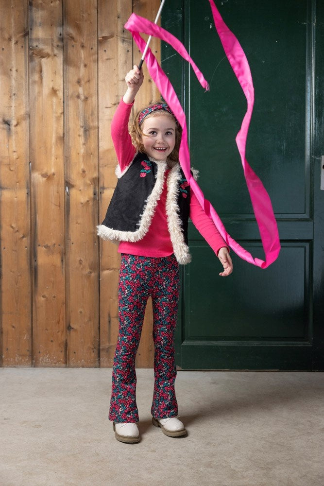 Omkeerbaar gilet sude look teddy Antraciet - Girls Club
