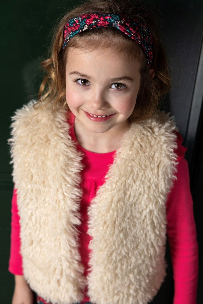 Omkeerbaar gilet sude look teddy Antraciet - Girls Club