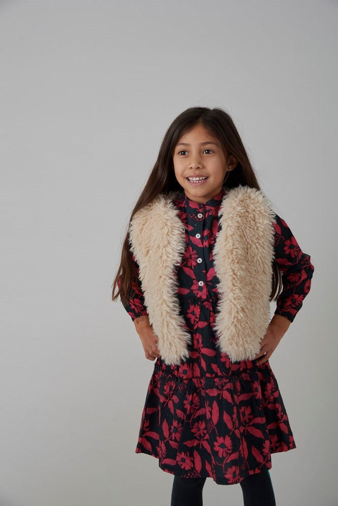 Omkeerbaar gilet sude look teddy Antraciet - Girls Club