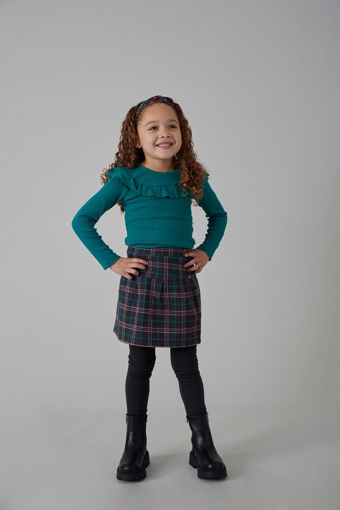 Geruite rok Antraciet - Girls Club