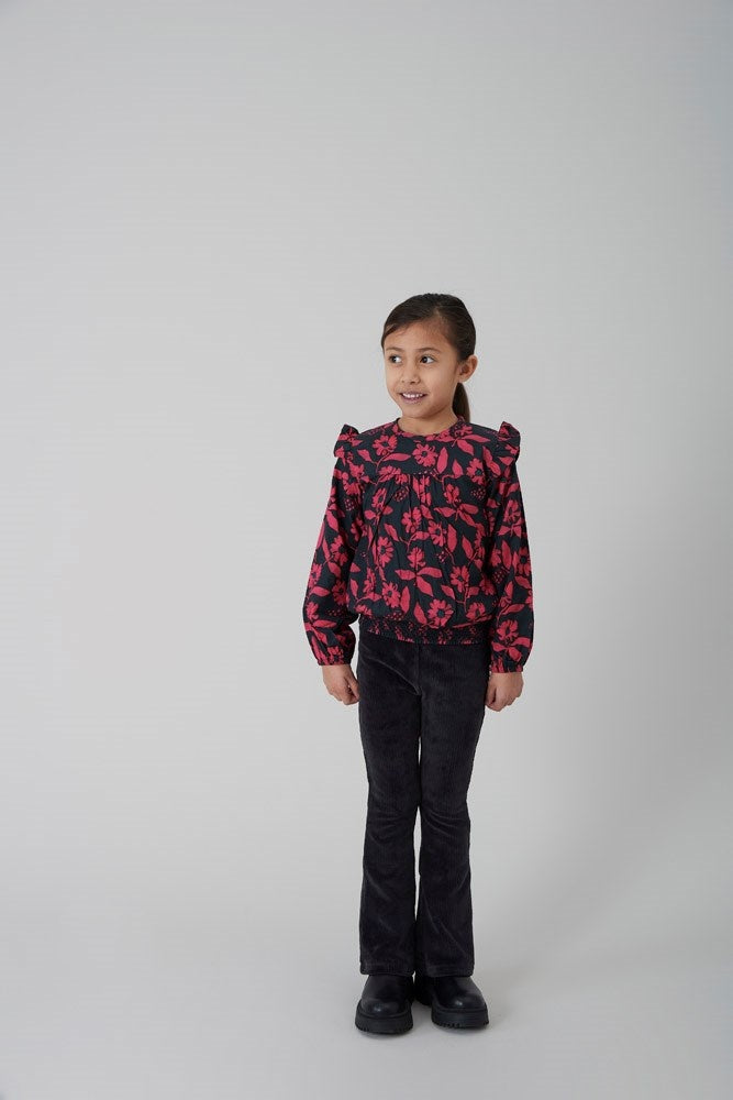 Blouse ruches Antraciet - Girls Club