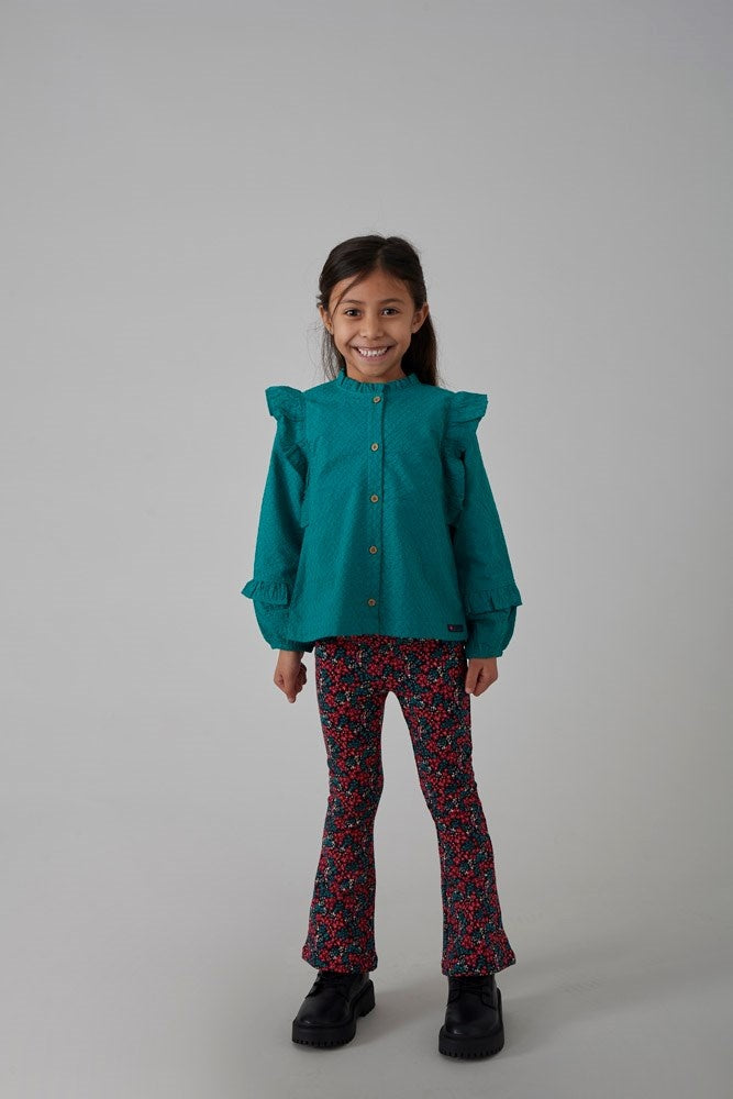 Blouse ruches Teal - Girls Club