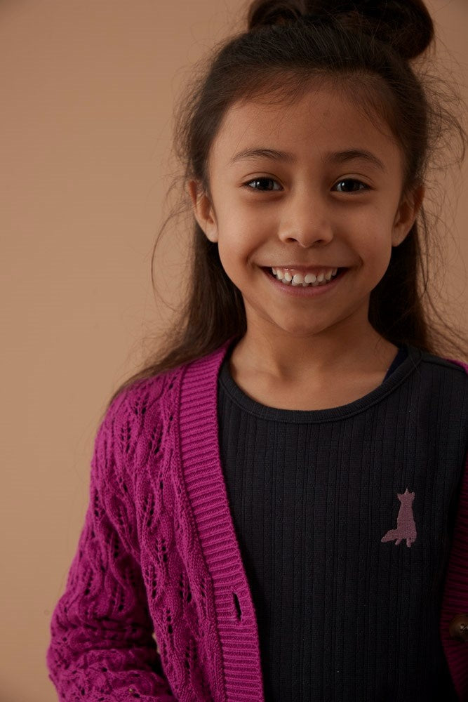 Longsleeve ajour rib Antraciet - Forest Fancy