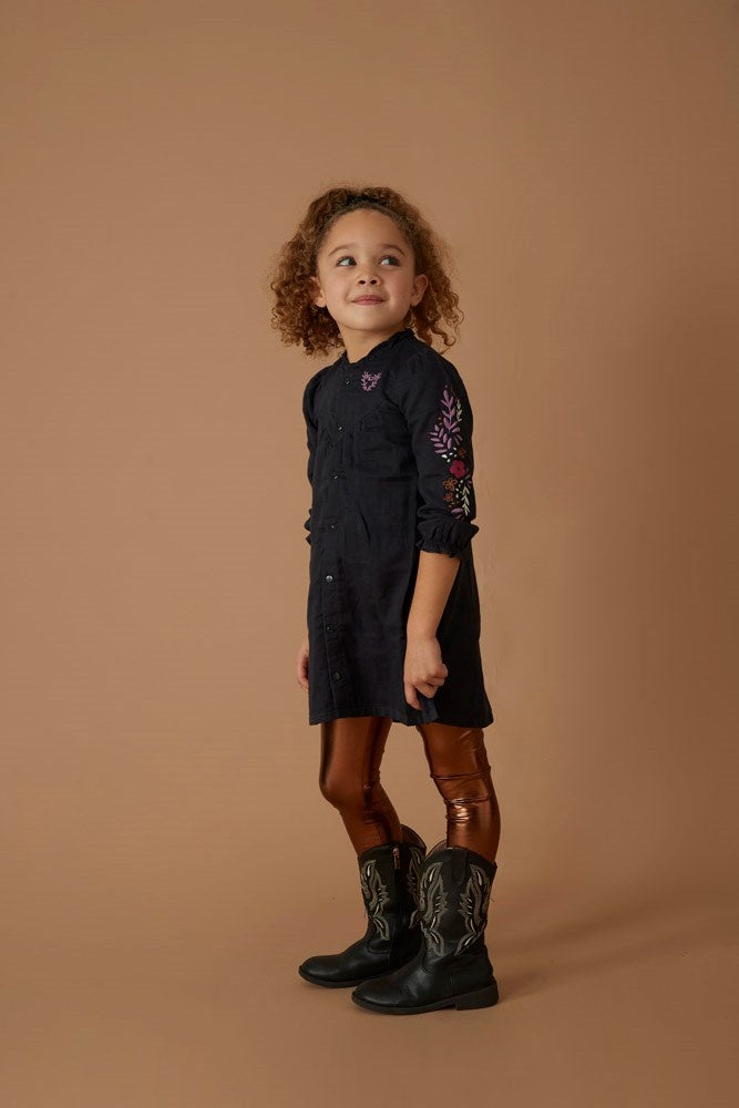 Blouse jurk Antraciet - Forest Fancy