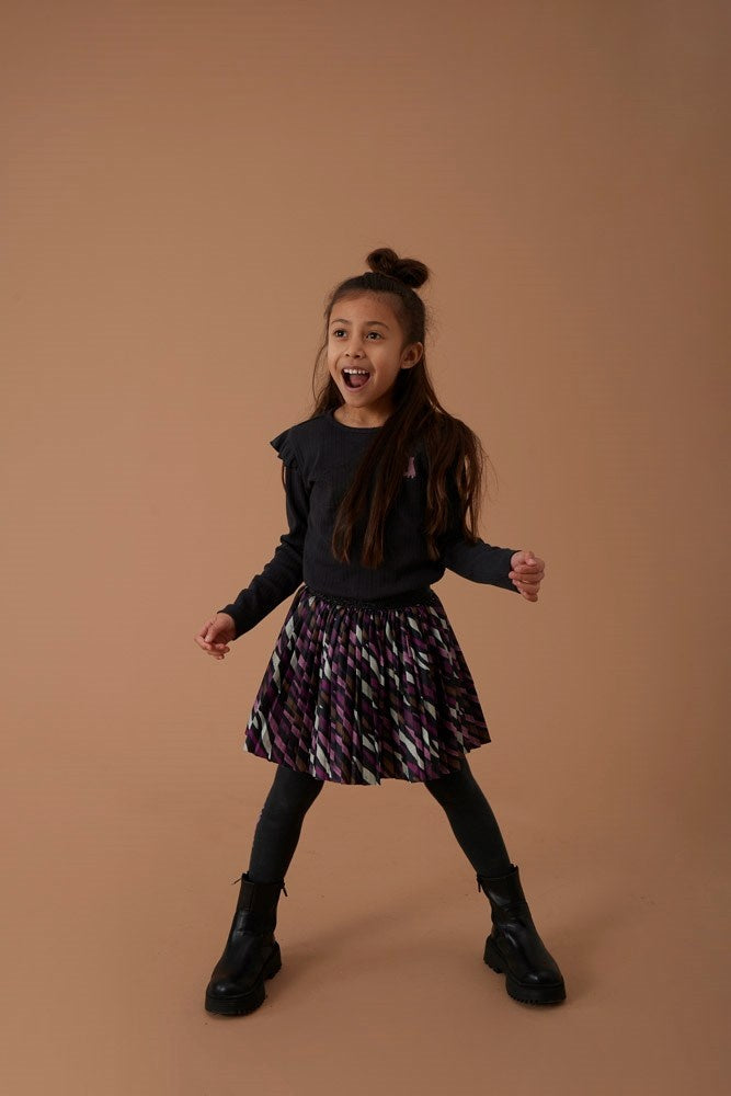 Longsleeve ajour rib Antraciet - Forest Fancy