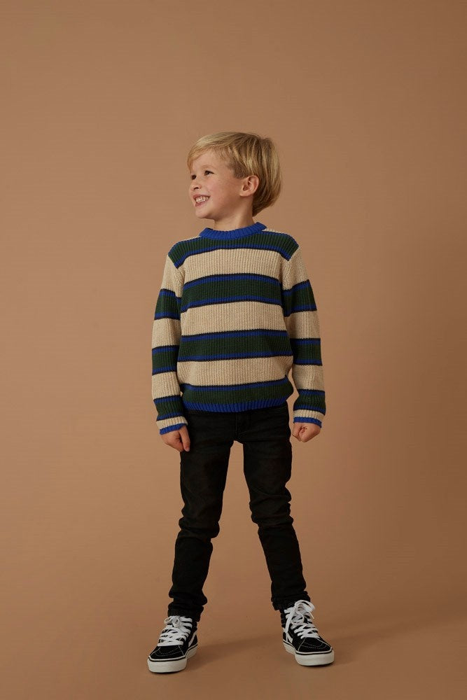 Sweater gebreid Zand melange - Fun Days