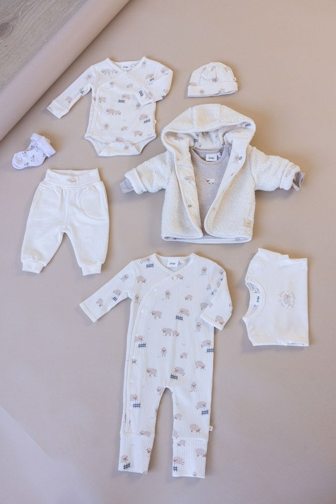 Omkeerbaar teddy jasje met capuchon Creme - Sleepy Sheepy