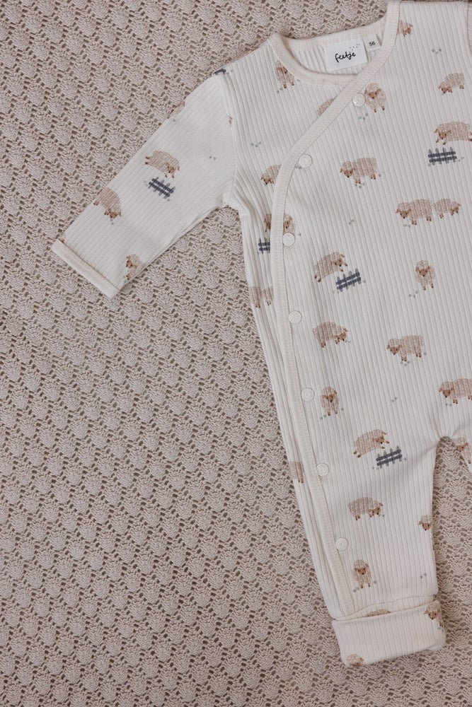 Pak omslagvoet rib Creme - Sleepy Sheepy