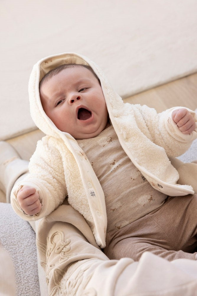 Omkeerbaar teddy jasje met capuchon Creme - Sleepy Sheepy