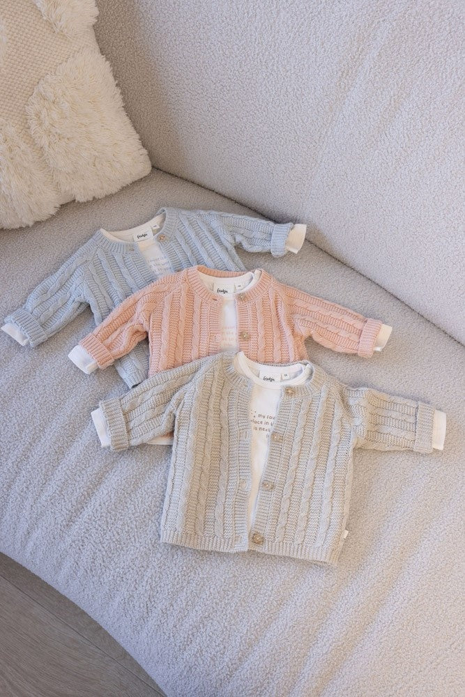 Vestje gebreid Taupe melange - The Knits