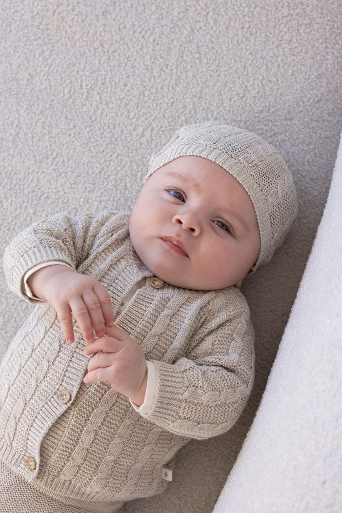 Broek gebreid Taupe melange - The Knits