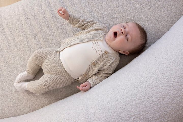 Broek gebreid Taupe melange - The Knits