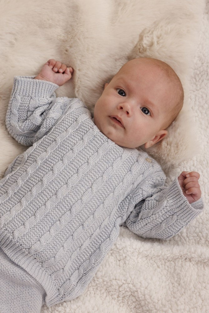 Sweater gebreid Blauw melange - The Knits