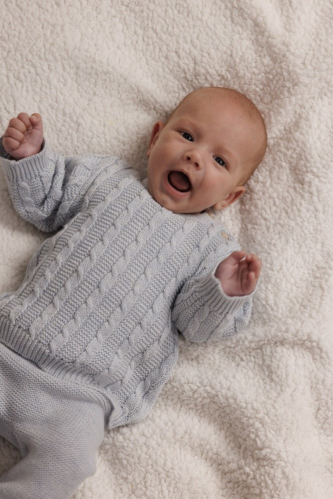 Sweater gebreid Blauw melange - The Knits