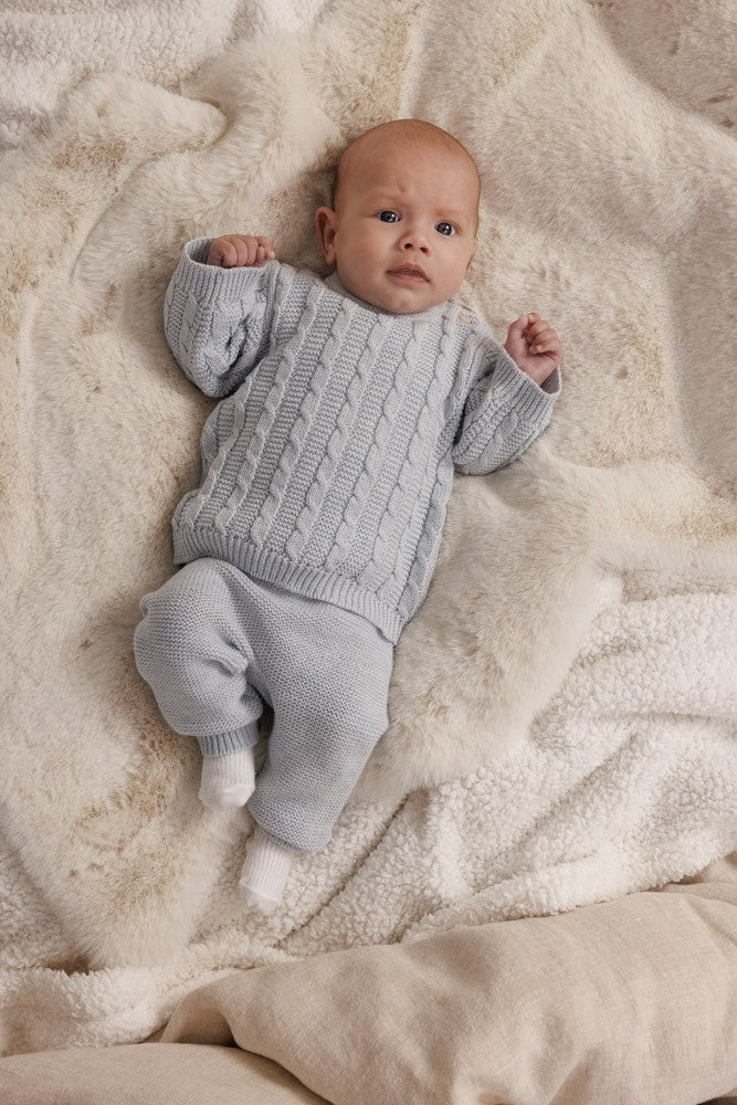 Sweater gebreid Blauw melange - The Knits