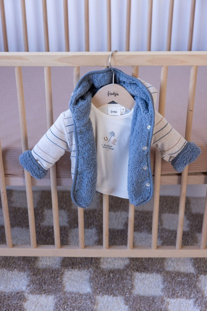 Bouclé omkeerbaar jasje met capuchon Blauw - Howdy