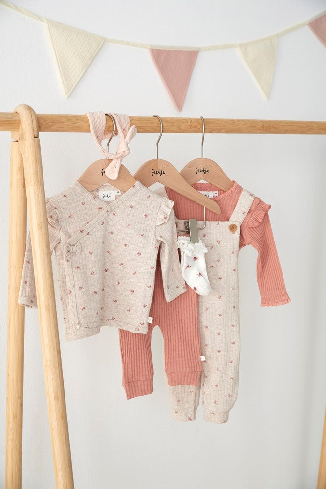 Overslagshirt rib Taupe melange - Morning Sun