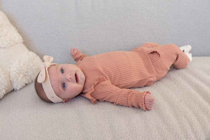 Longsleeve ajour rib Roze - Morning Sun