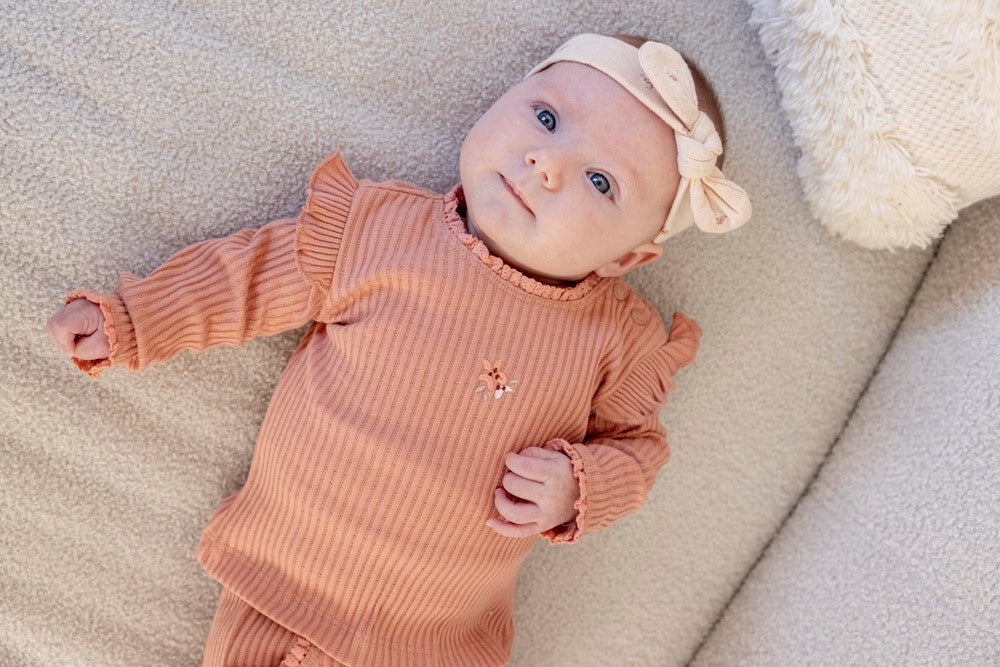 Longsleeve ajour rib Roze - Morning Sun