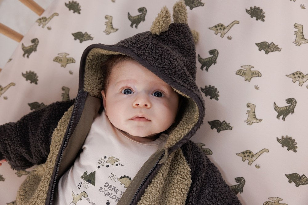 Bouclé jasje met capuchon Groen - Rawrsome