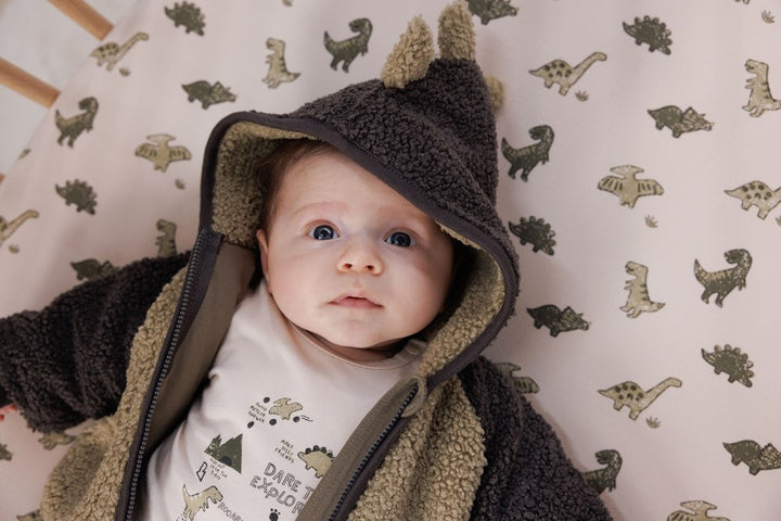 Bouclé jasje met capuchon Groen - Rawrsome