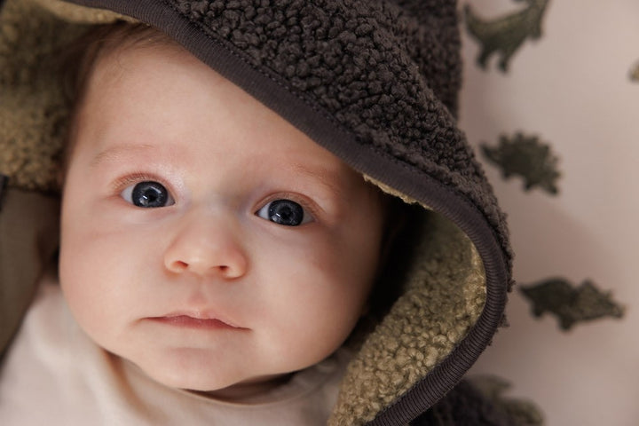 Bouclé jasje met capuchon Groen - Rawrsome