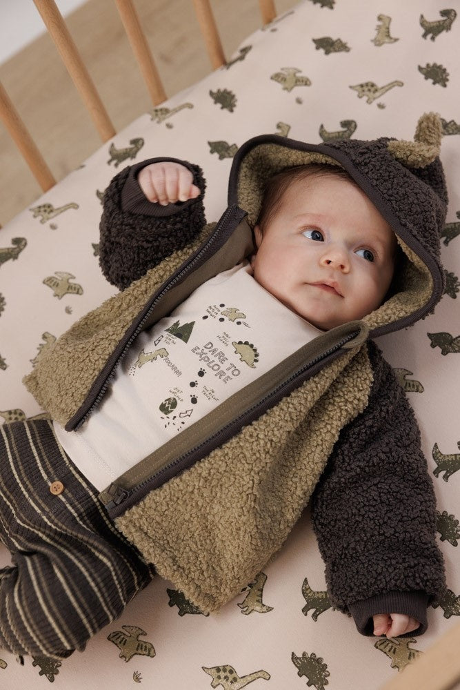 Broek rib met streep Antraciet melange - Rawrsome