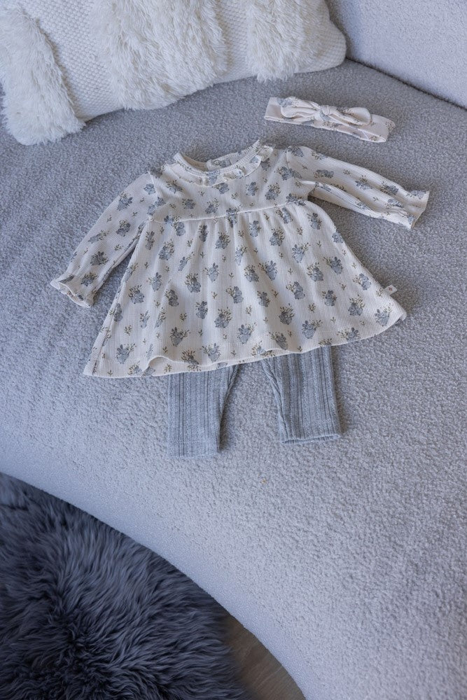 Jurk rib Offwhite - Fields of Green