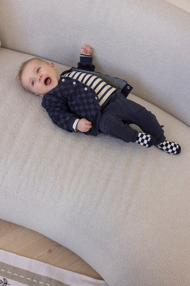 Longsleeve rib met streep Marine - Let's Go!