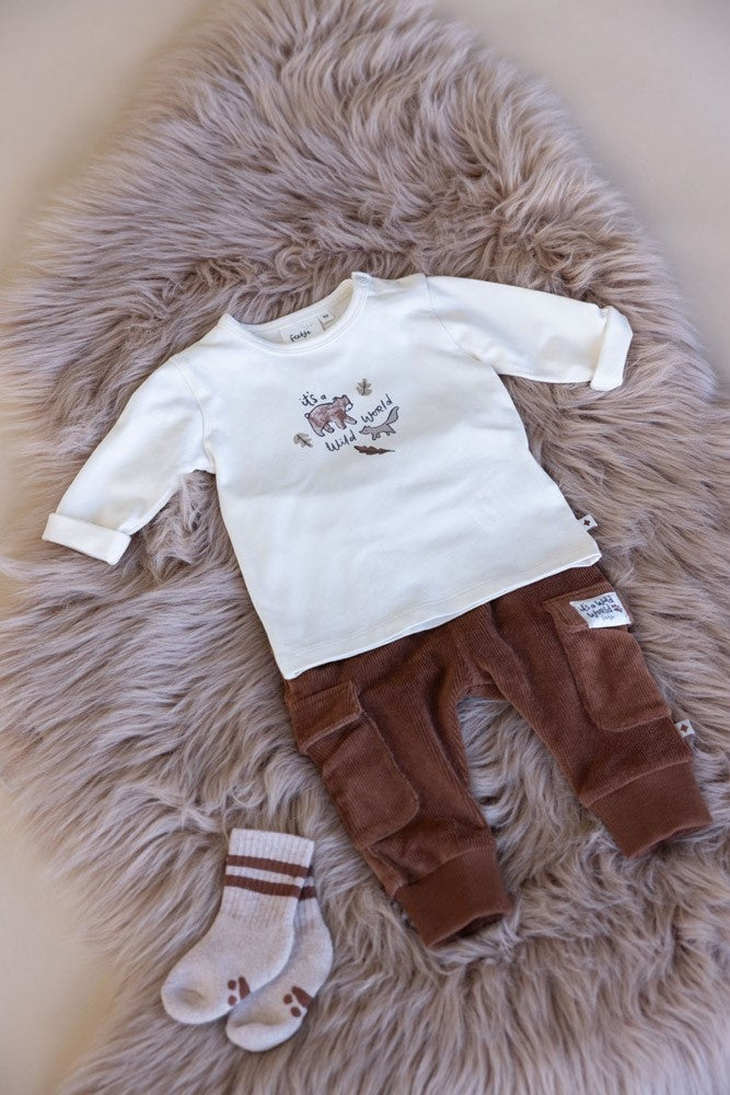 Broek velours rib Bruin - Wild World