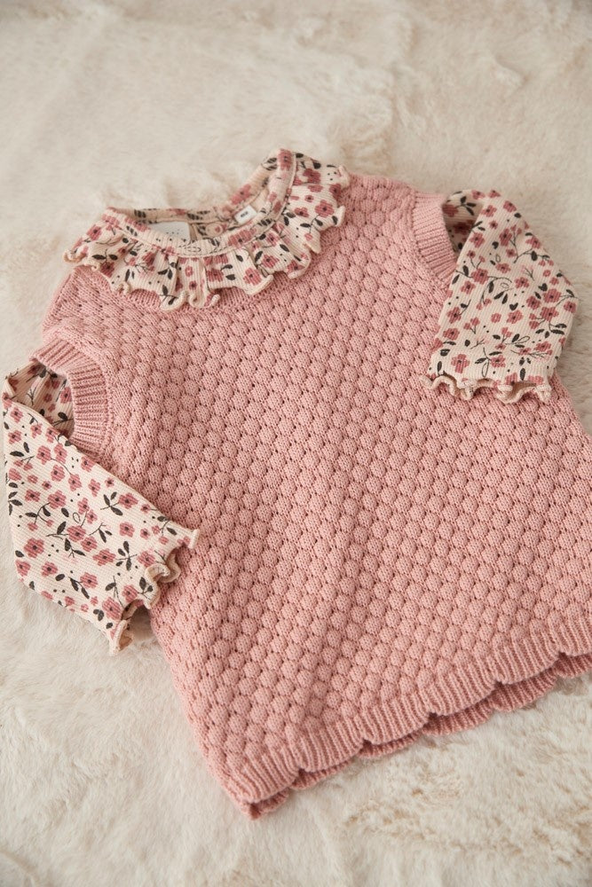 Spencer gebreid Roze - Woodland Bloom