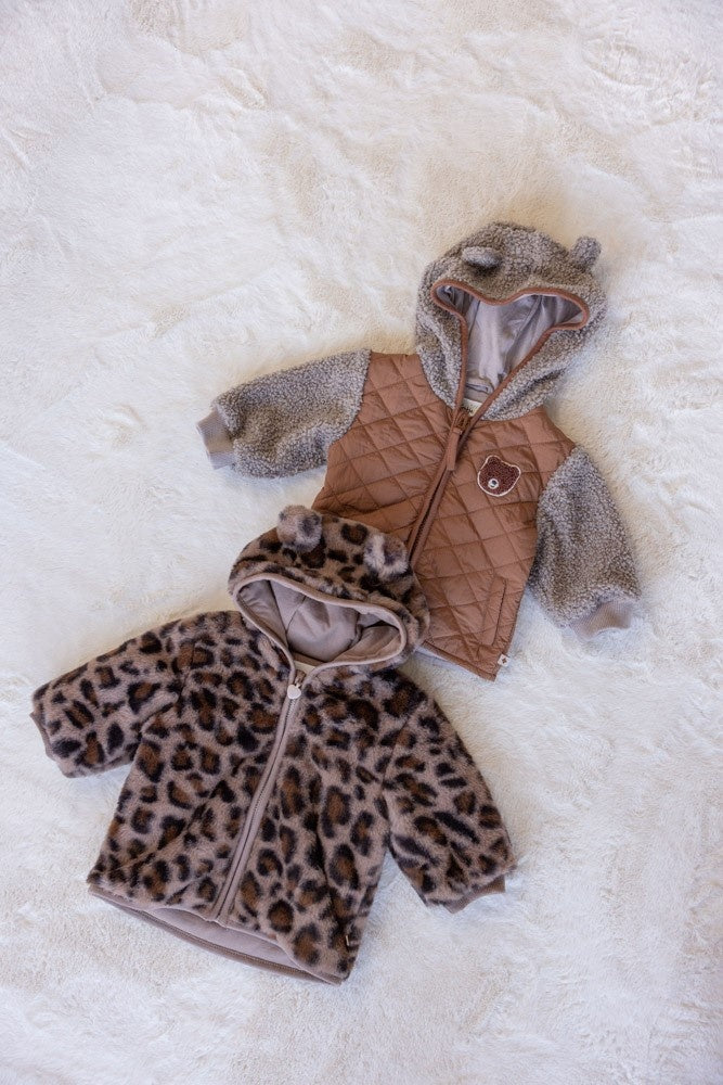 Teddy jasje met capuchon Taupe - Better Together